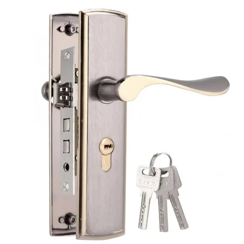 Furniture Hardware Decorative - Gold Door Handle Lock Silent House