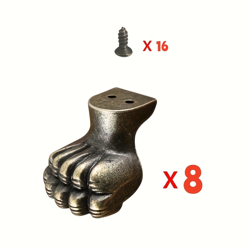 Furniture Hardware Decorative - 8pcs Antique Foot Brass Jewelry Bracket