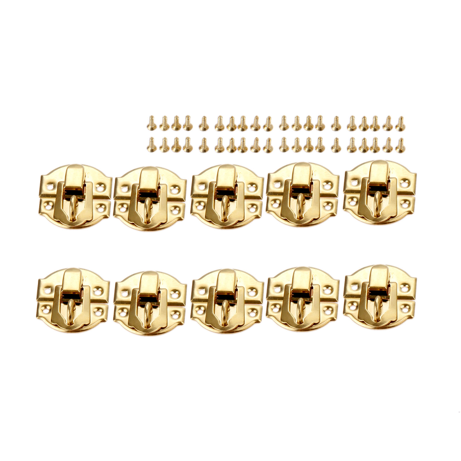 Furniture Hardware Decorative - 10pcs Golden Box Latch Clasps w/screws