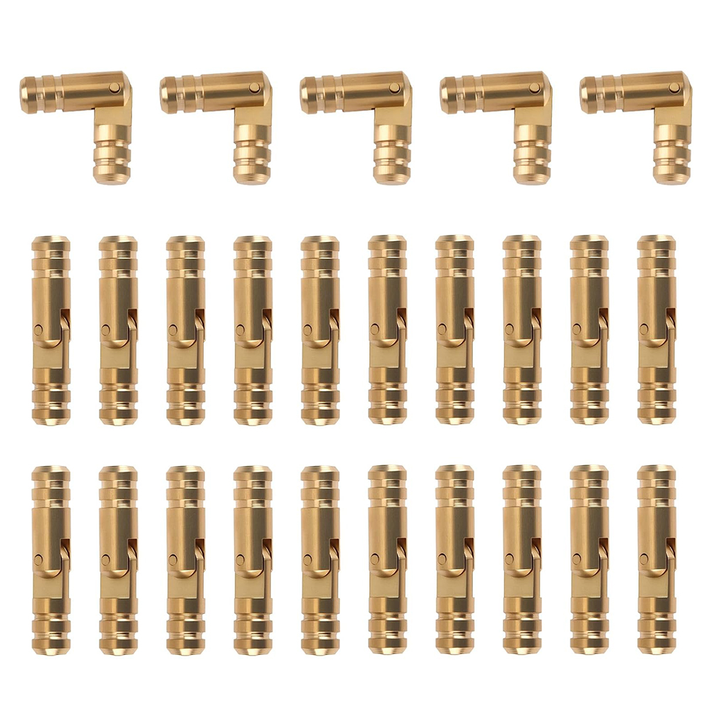 Furniture Hardware Antique - 25 Pieces Brass Cylinder Folding Hinges