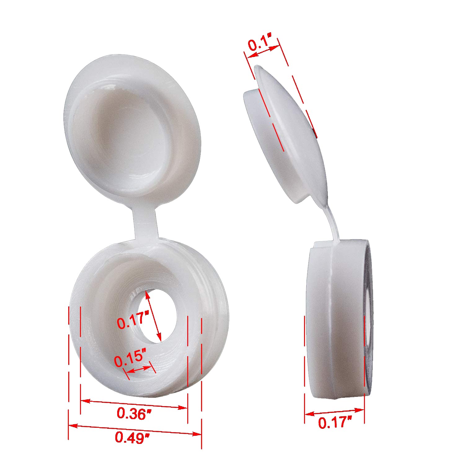 White Hinged Plastic Screw Cap - Furniture Hardware Replacement Parts 评论和价格