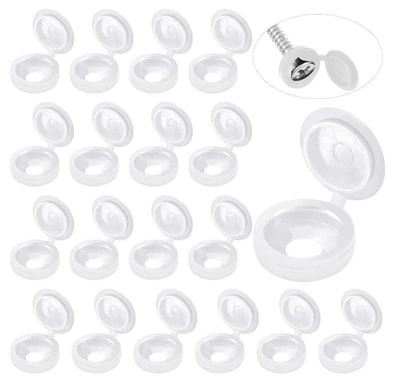 White Hinged Plastic Screw Cap - Furniture Hardware Replacement Parts 评论和价格