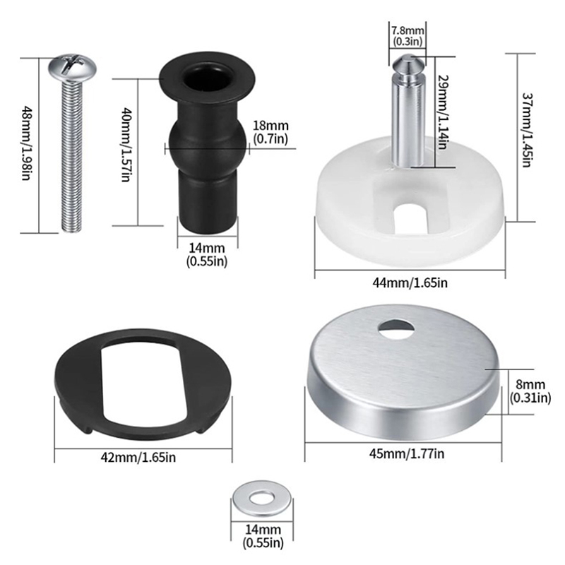 2Pcs Toilet Seat Hinges Top Fi - Furniture Hardware Replacement Parts 评论和价格