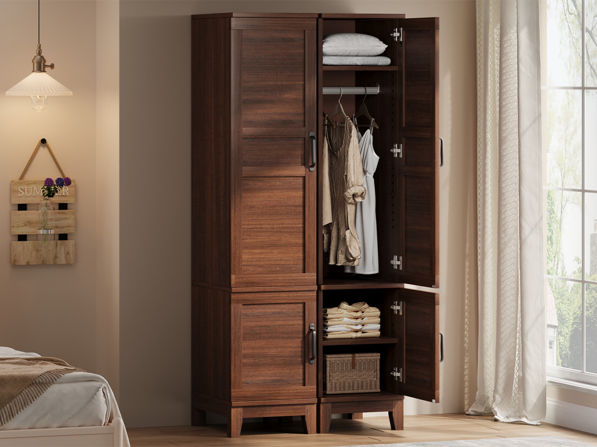 Wood Wardrobe Closet – 72